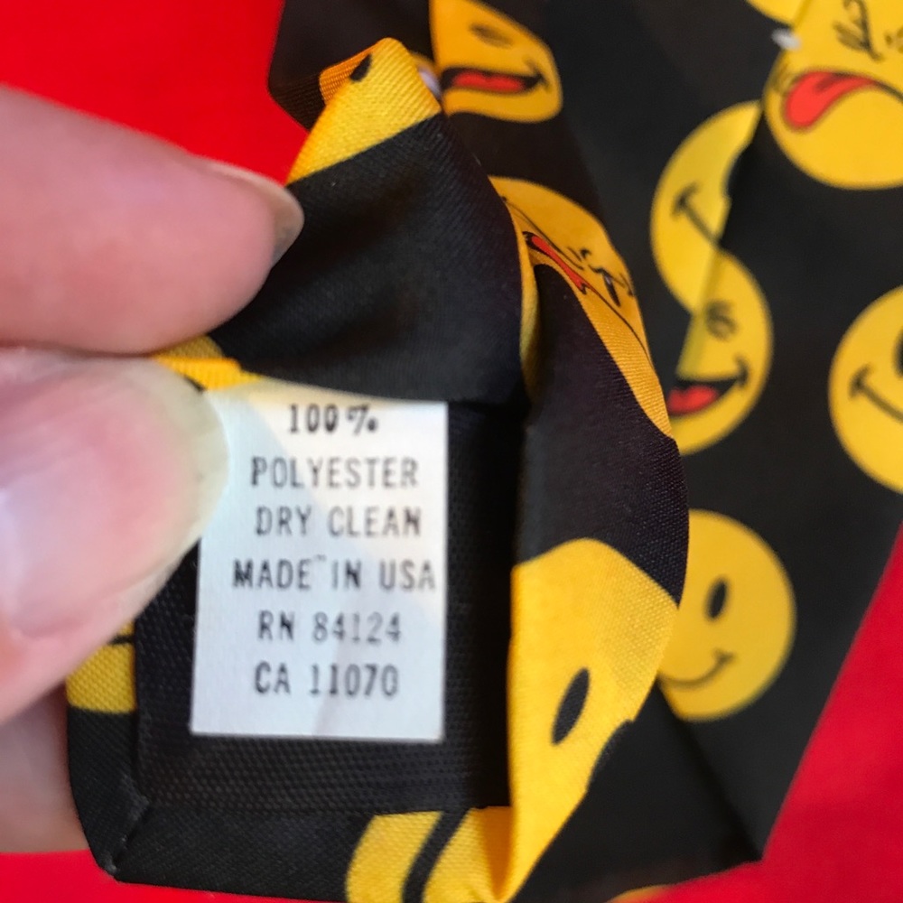 Ralph Marlin Emoji Smiley Faces Black & Yellow Tie - Picture 4 of 6